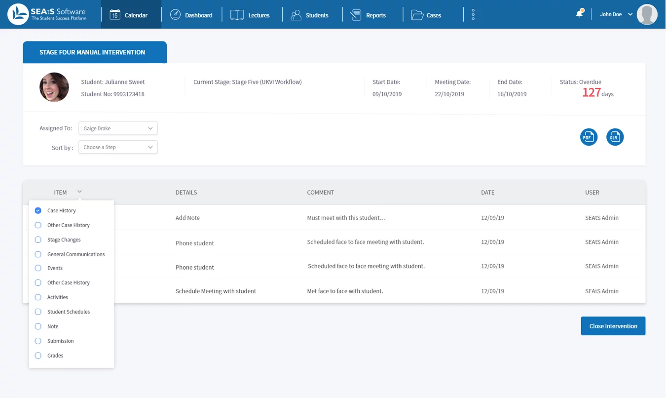 Student Case Management - Student Profile