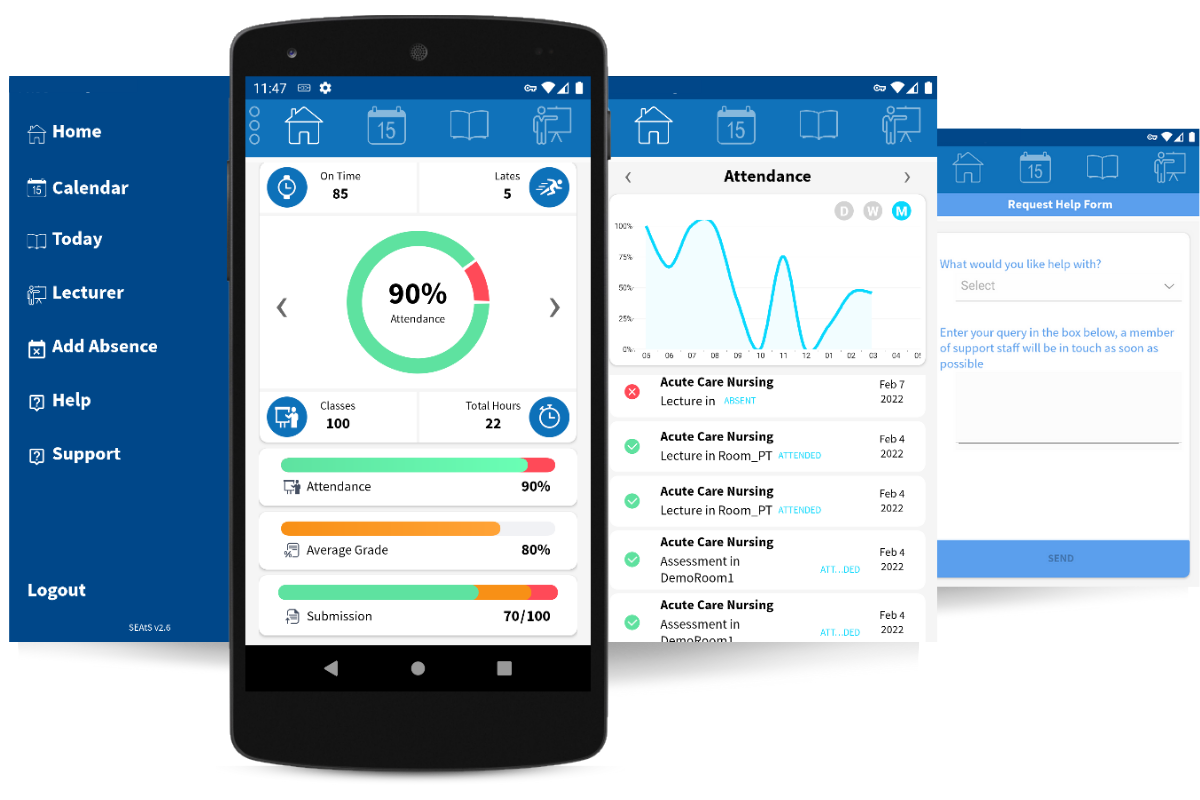 student mobile app with engagement metrics - retention solution