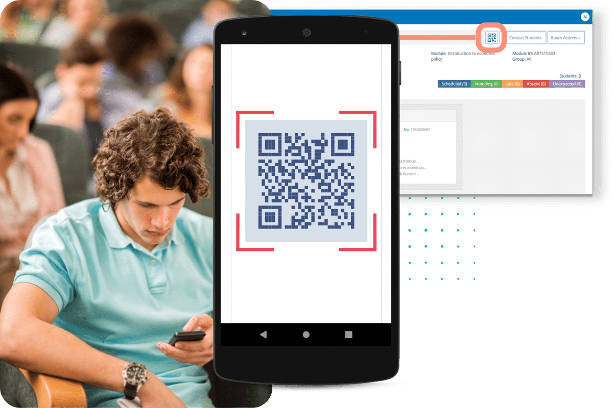 Registo na aula através de código QR