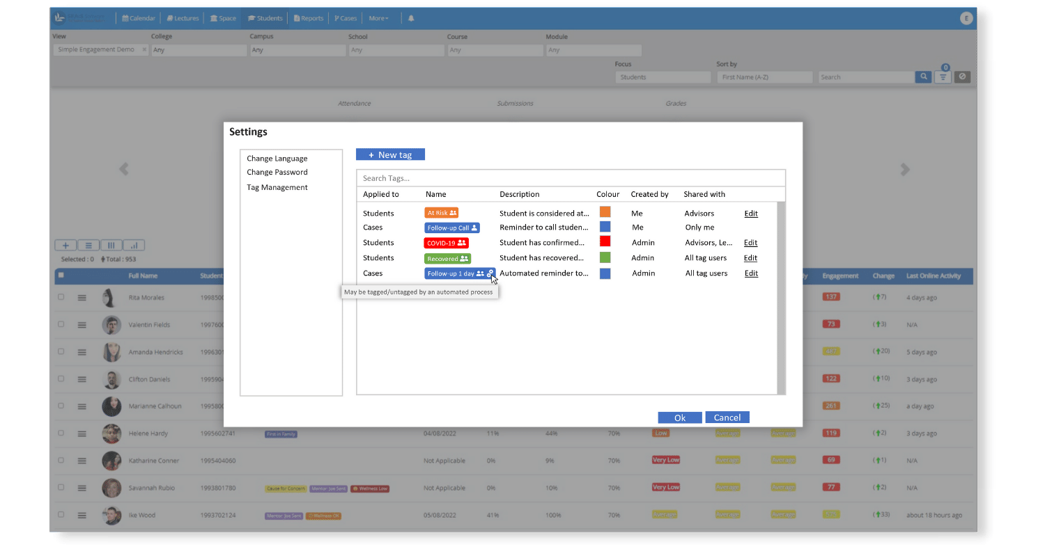 add new student tags to track specific cohorts