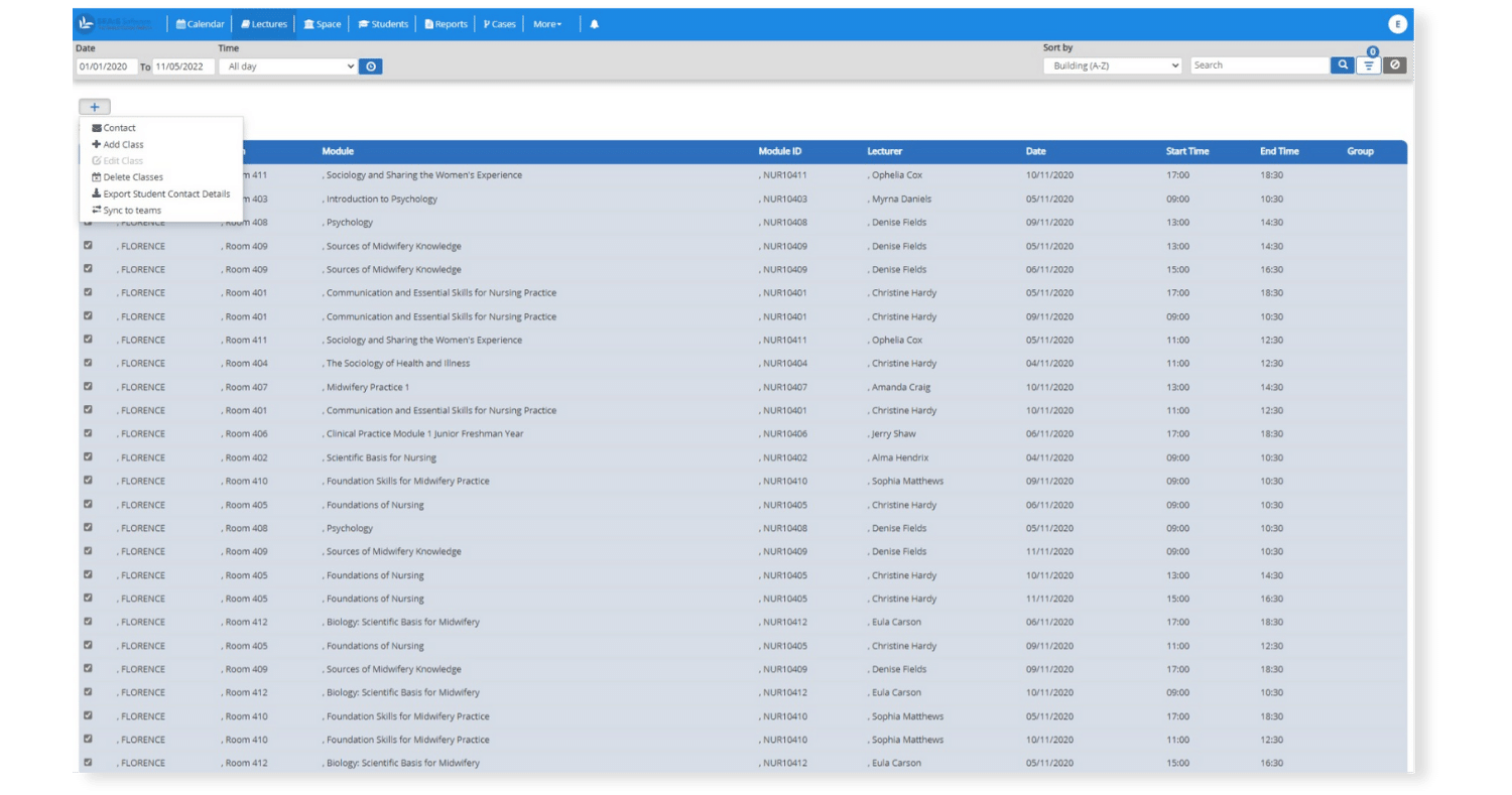 bulk sync classes to student Microsoft Teams calendars