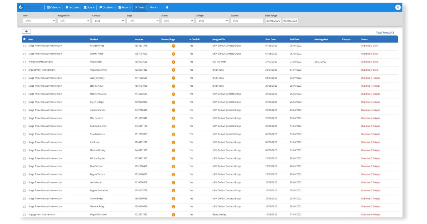 student case management dashboard