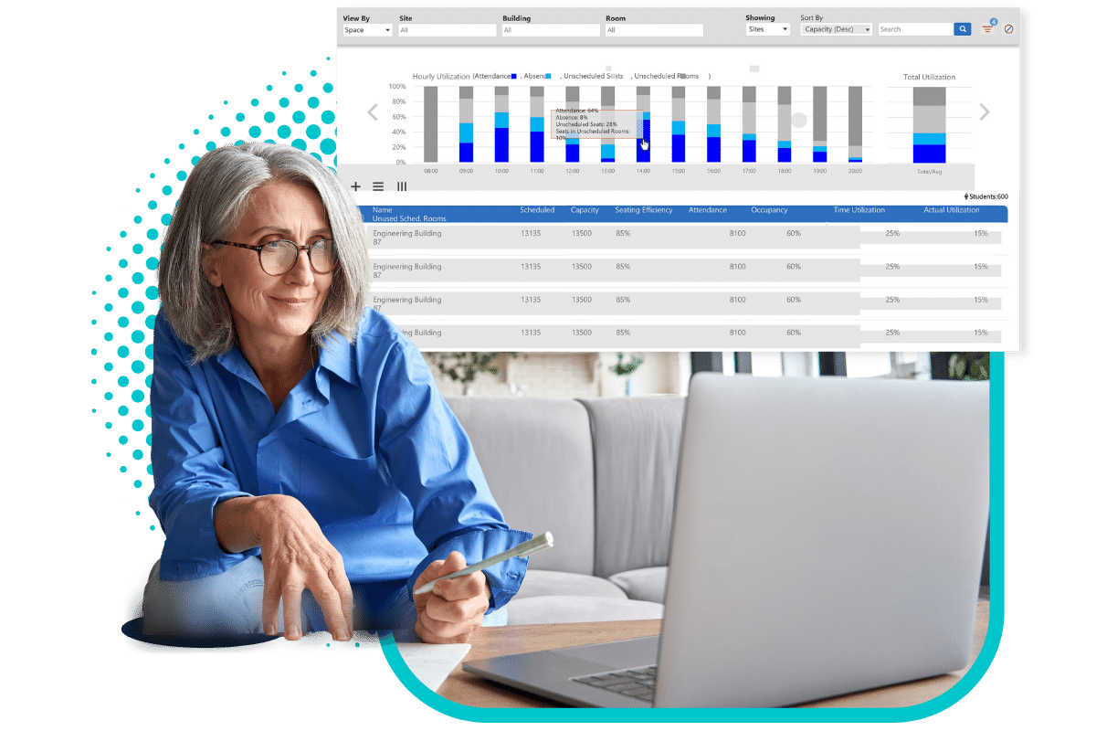hybrid academic timetabling - space utilisation dashboard