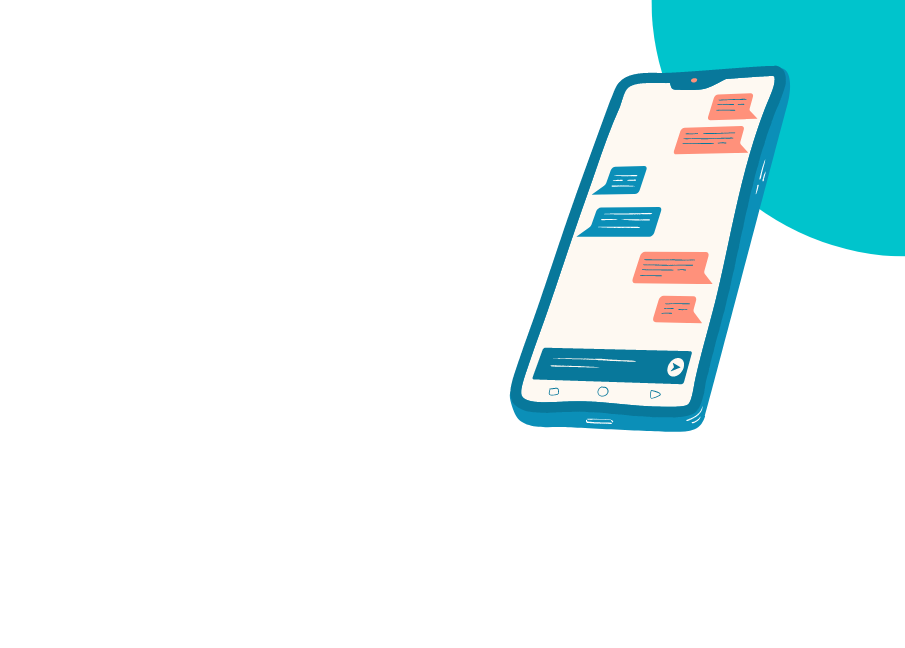 Mobile phone graphic for talk to sales page