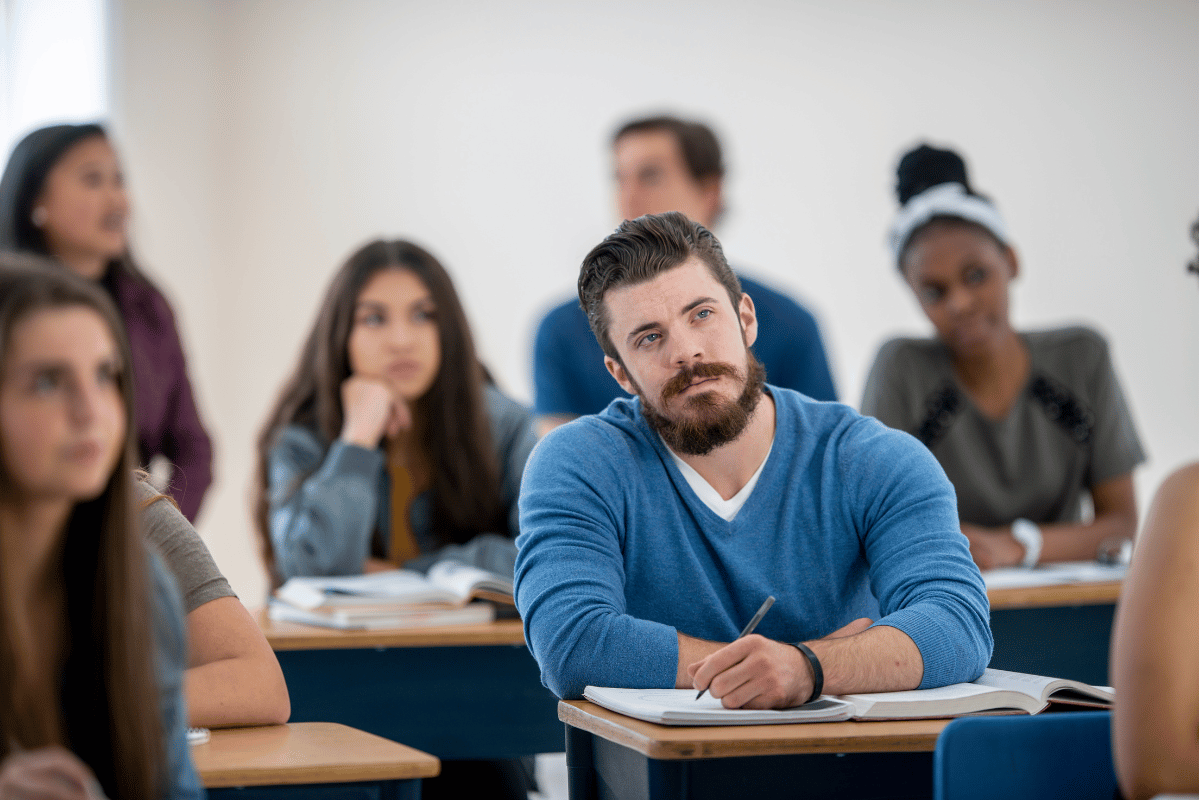 University students in class