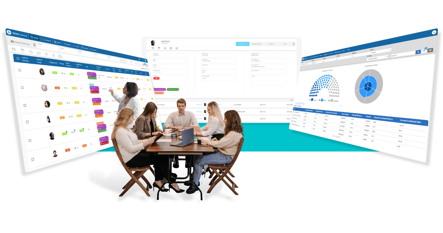 Form submitted image with student engagement profile and space utilisation dashboards.