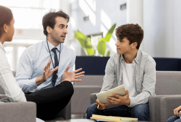 Student advisor implementing retention strategies in real life