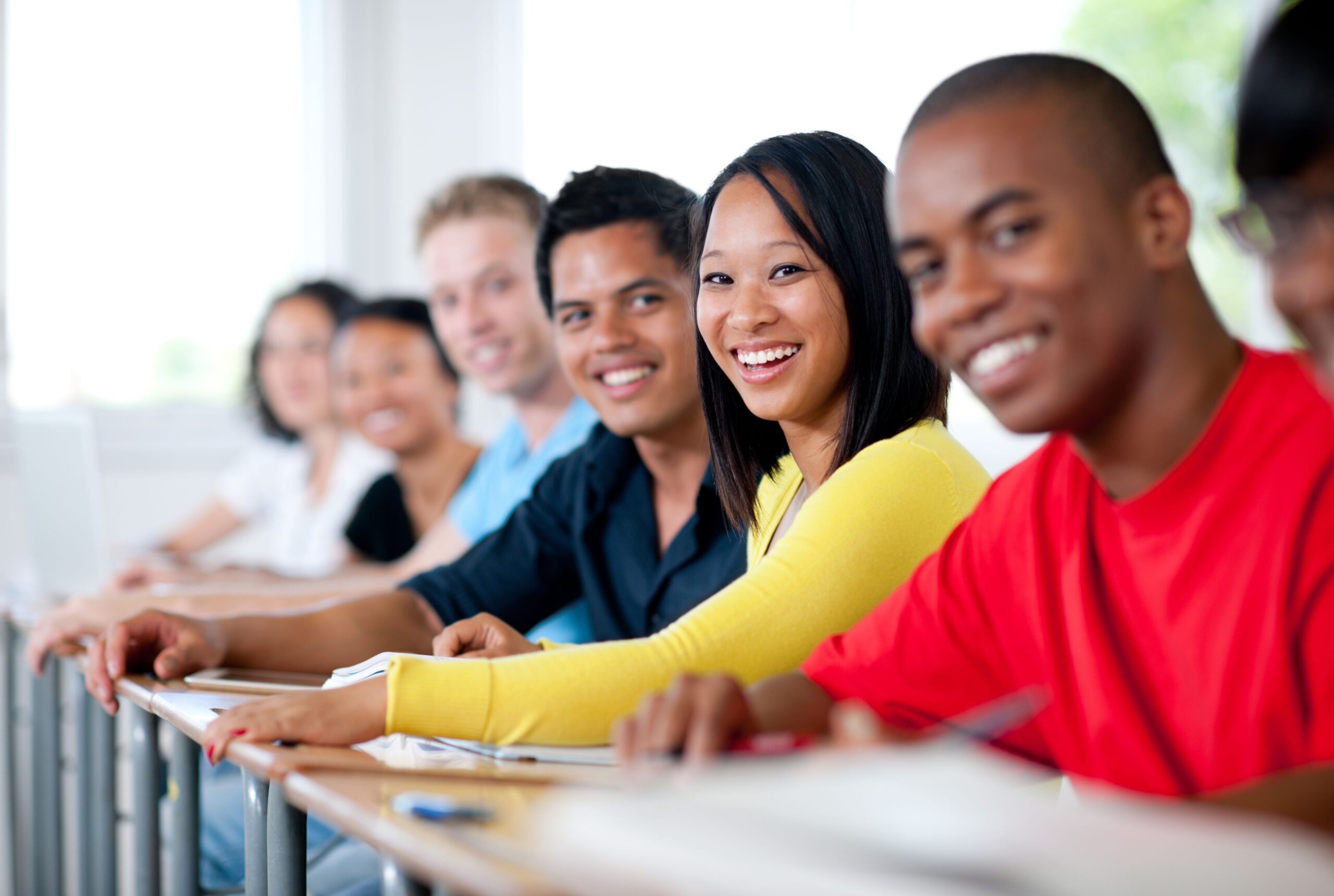 Full class of higher education students