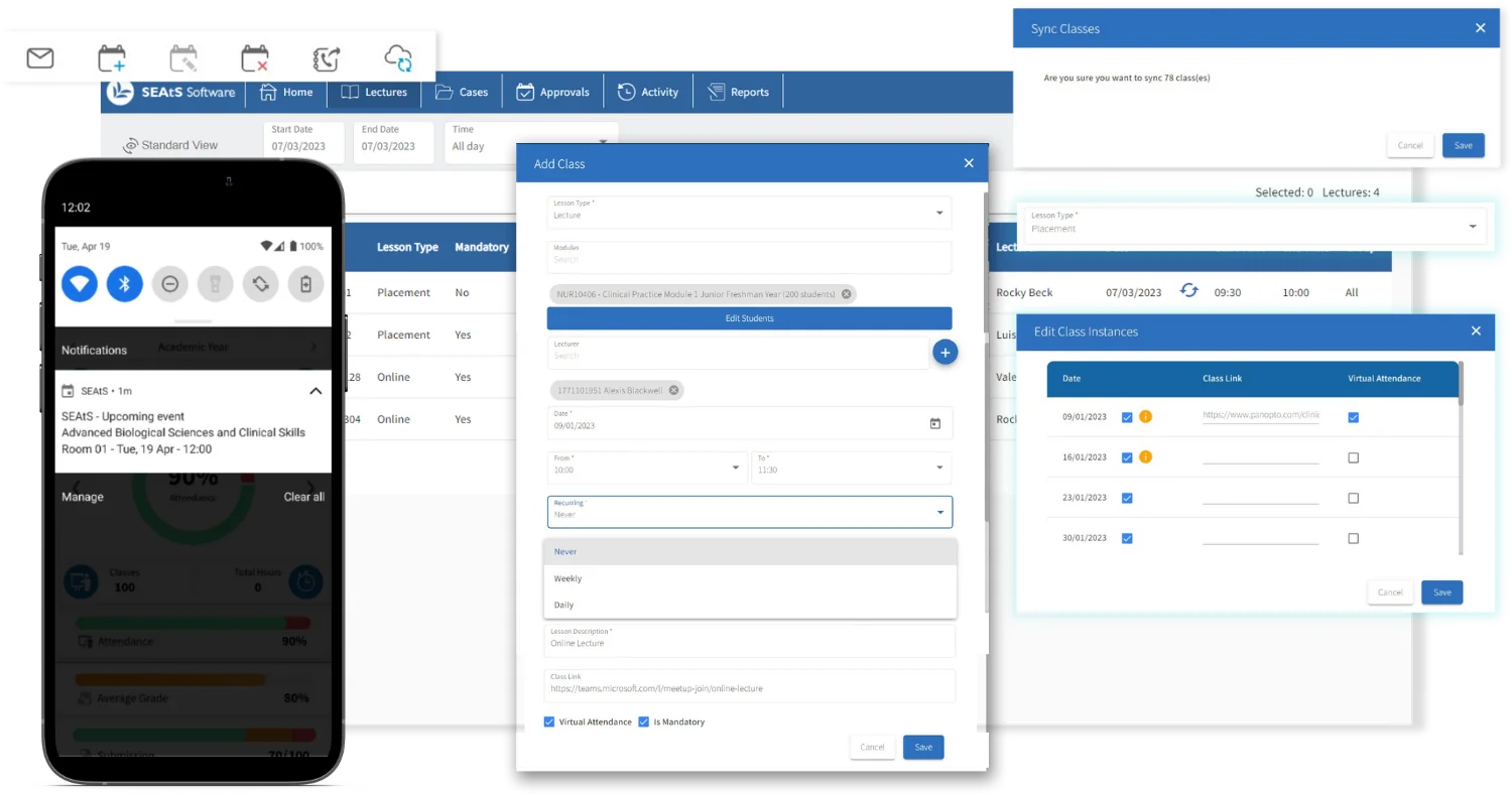 Student scheduling solution for blended learning with hybrid academic timetabling product