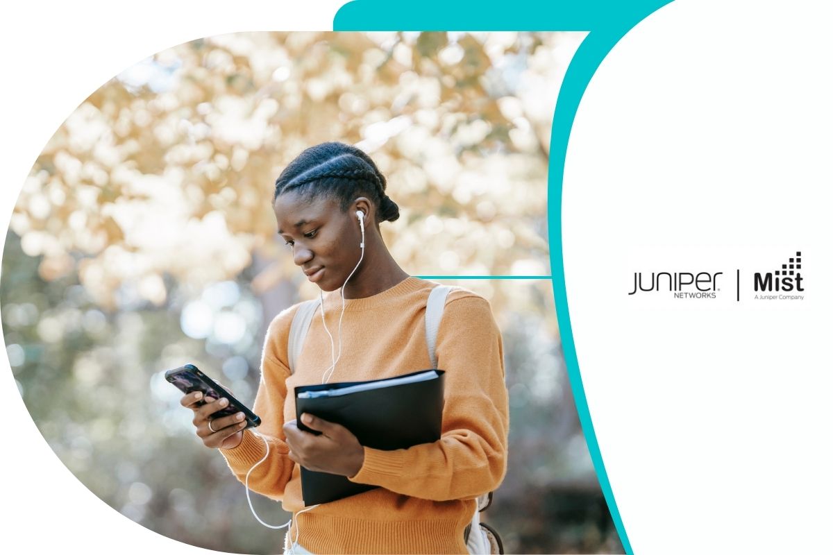 Student on smartphone with real-time location data through SEAtS Juniper-Mist campus network connector